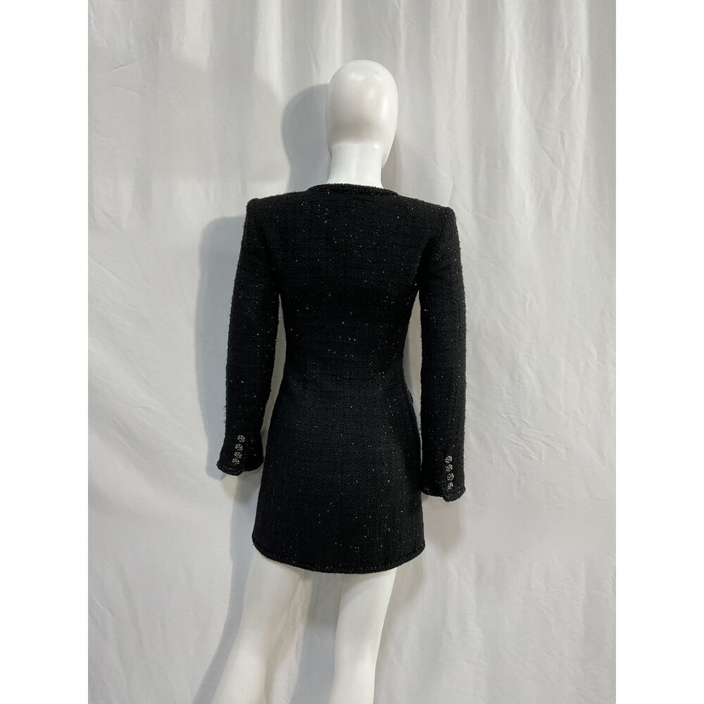 Self-Portrait 'Boucle' Black Polyester Mini Dress… - image 3